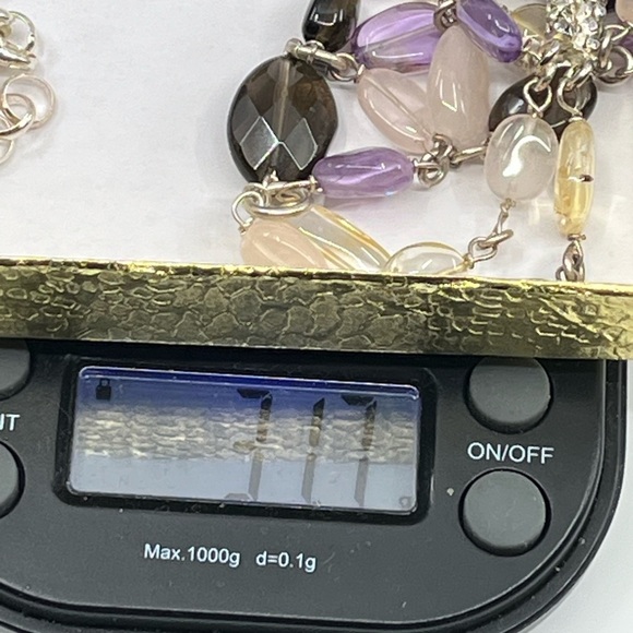 Vintage Milor Italy Sterling Silver 925 Necklace w/ Gemstones Adjustable 16-18" - Picture 12 of 12